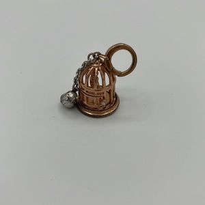 Fossil bracelet bird cage charm